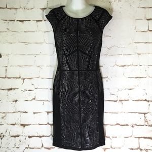 Carmen Marc Dress Black Dimondique knit Sz M NWOT